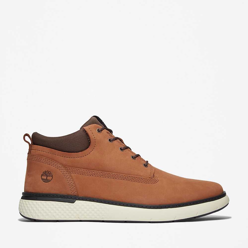 Dark Brown Men\'s Timberland Cross Mark Chukka Boots | Israel-4579628