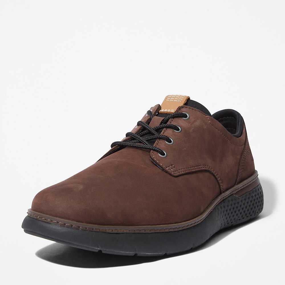 Dark Brown Men's Timberland Cross Mark Oxfords Shoes | Israel-2461870