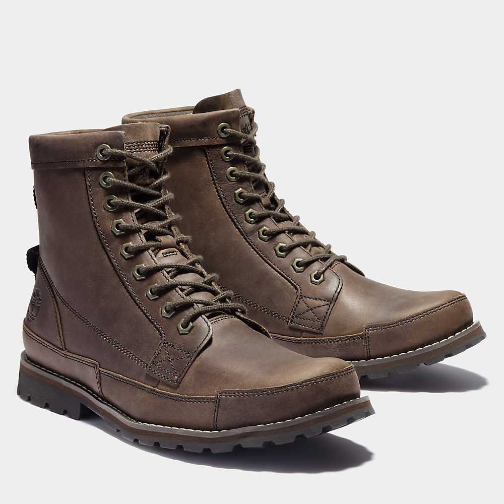 Dark Brown Men's Timberland Earthkeepers Waterproof Boots | Israel-8023174