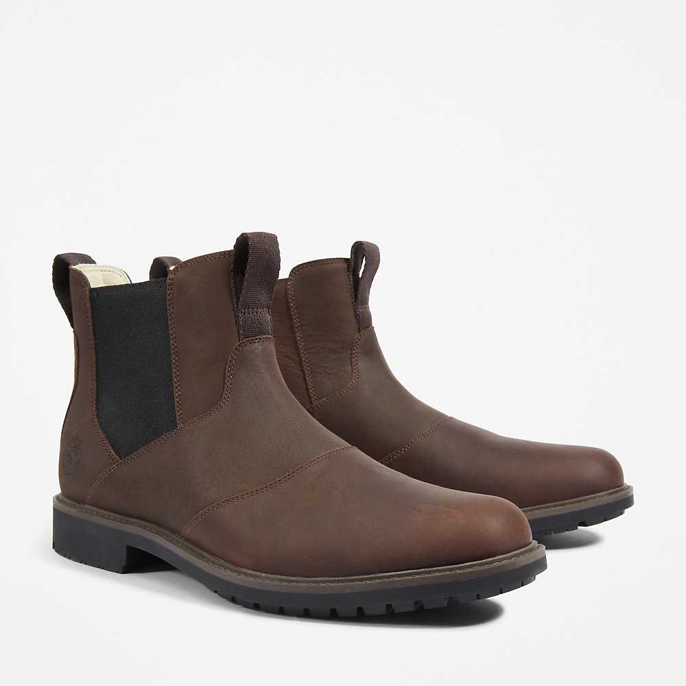 Dark Brown Men's Timberland Stormbucks Chelsea Boots | Israel-9528034