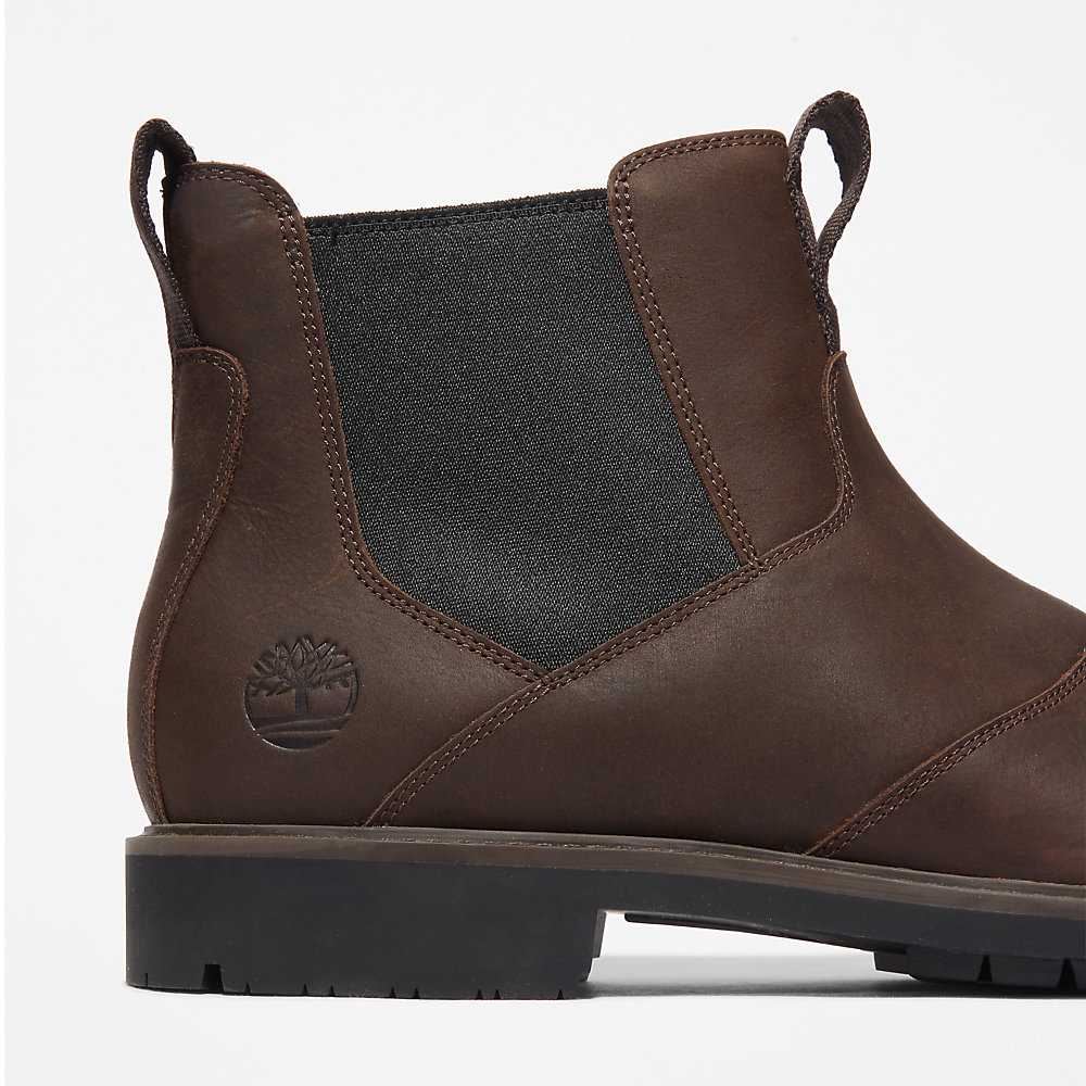 Dark Brown Men's Timberland Stormbucks Chelsea Boots | Israel-9528034