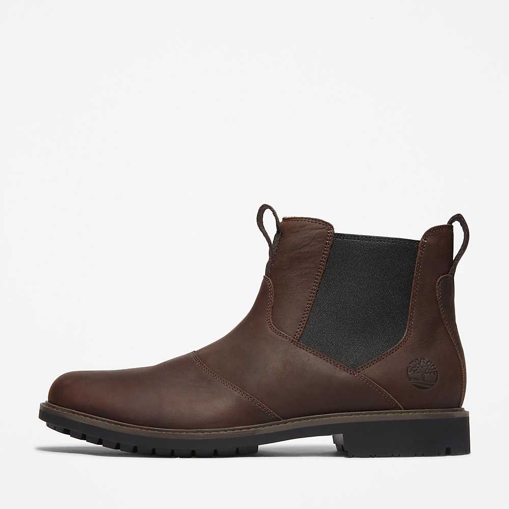 Dark Brown Men's Timberland Stormbucks Chelsea Boots | Israel-9528034