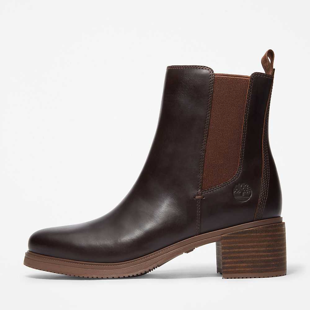 Dark Brown Women's Timberland Dalston Vibe Chelsea Boots | Israel-7016548