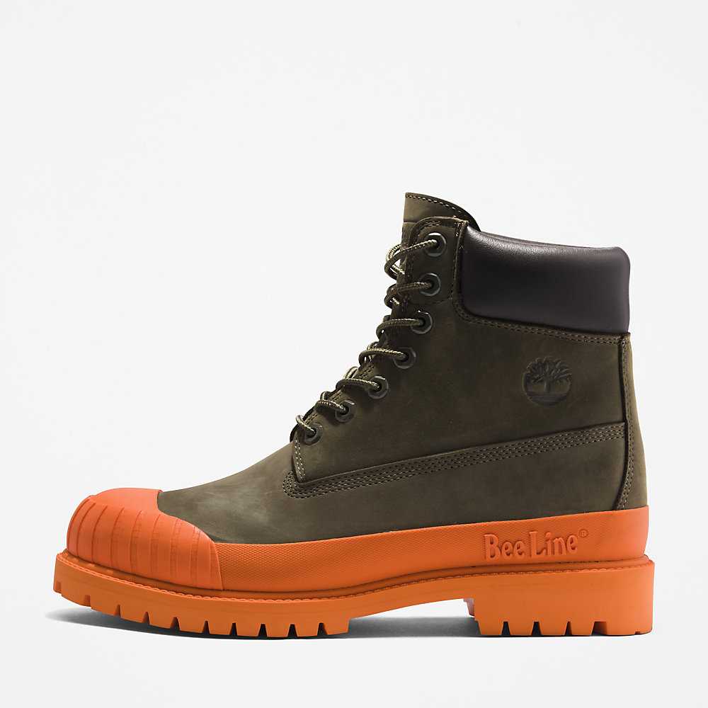 Dark Green Men's Timberland Bee Line x Timberland® Work Boots | Israel-4815602