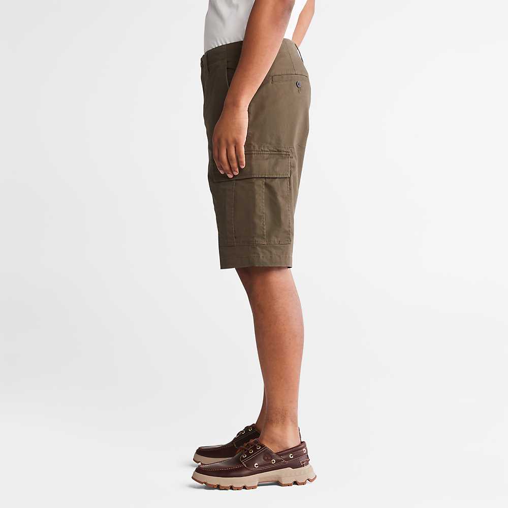 Dark Green Men's Timberland Cargo Cargo Shorts | Israel-5961370