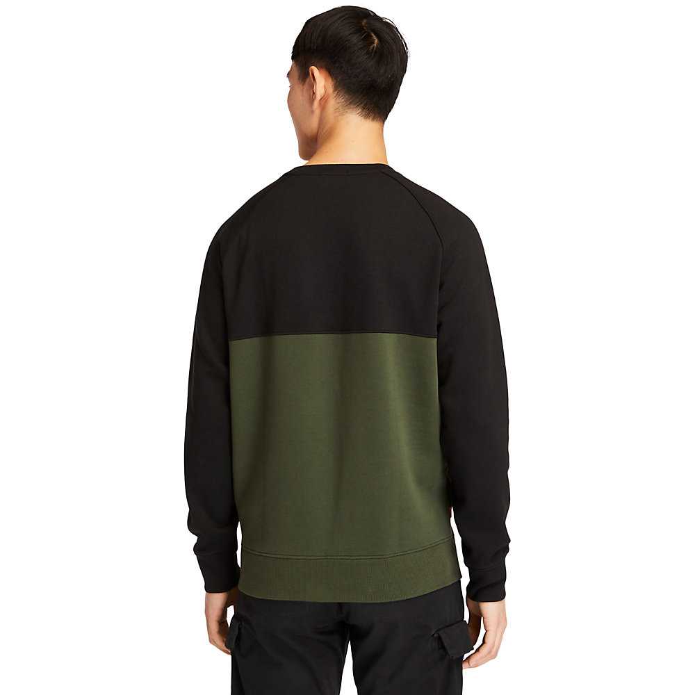 Dark Green Men's Timberland Cut-and-Sew Sweatshirt | Israel-9234586