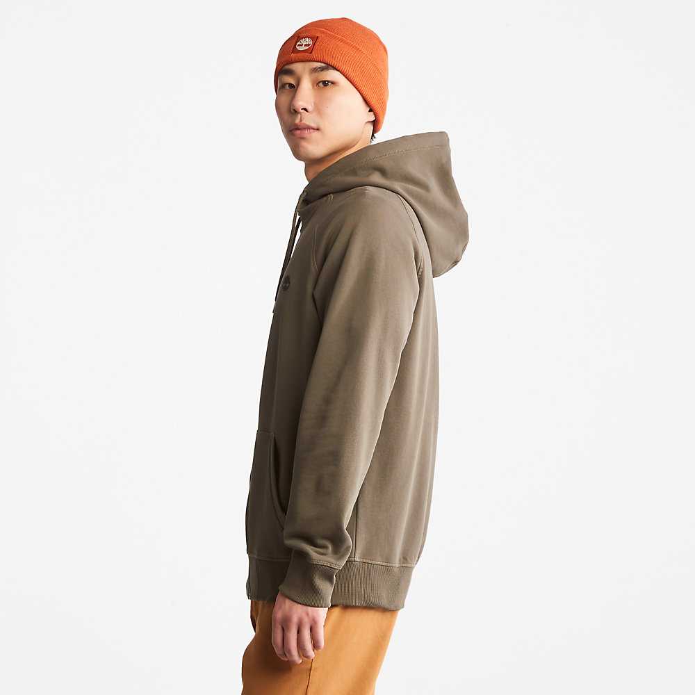 Dark Green Men's Timberland Exeter River Hoodie | Israel-5920378