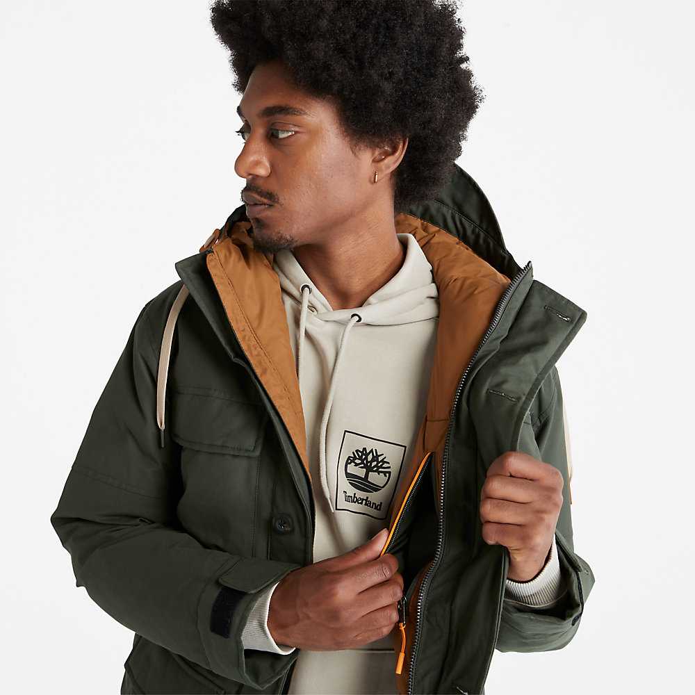 Dark Green Men's Timberland Expedition Parka Jackets | Israel-5348267