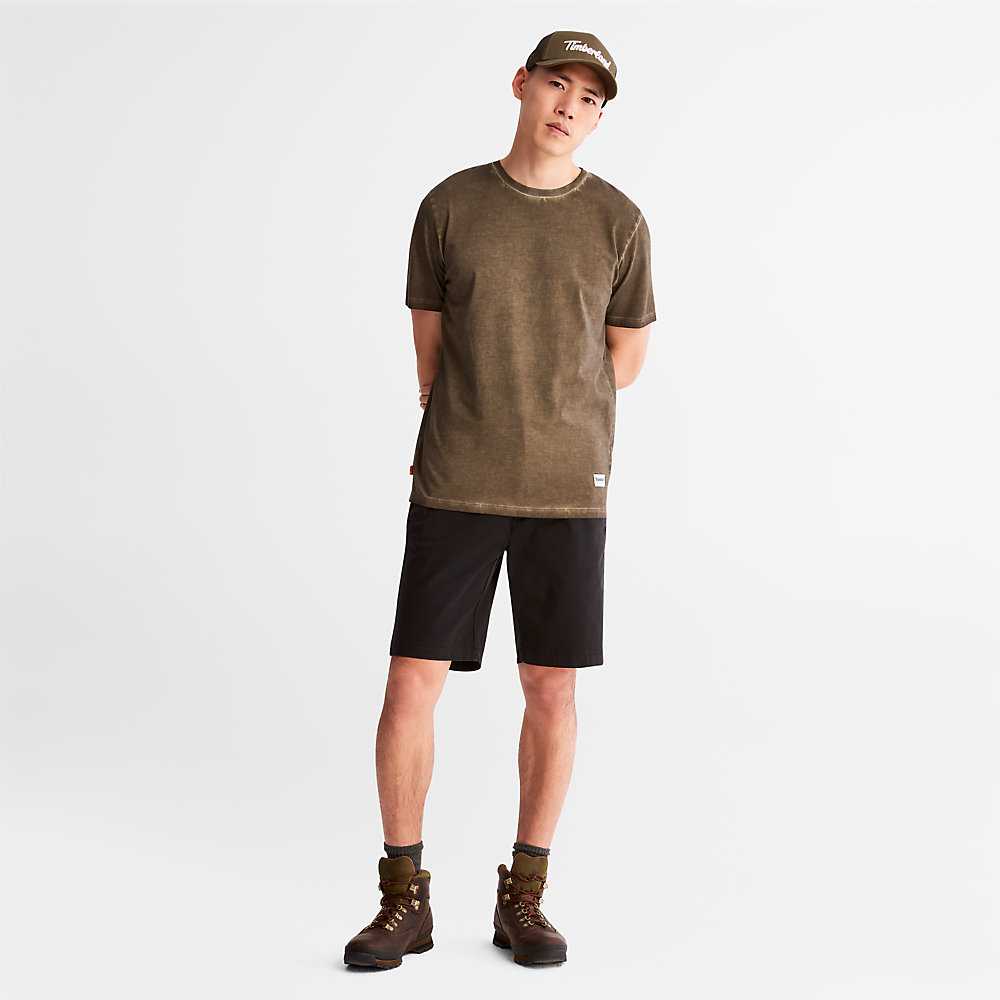 Dark Green Men's Timberland Lamprey River T Shirts | Israel-1694302