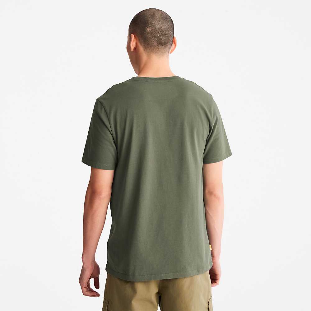 Dark Green Men's Timberland Outdoor Heritage T Shirts | Israel-8172506