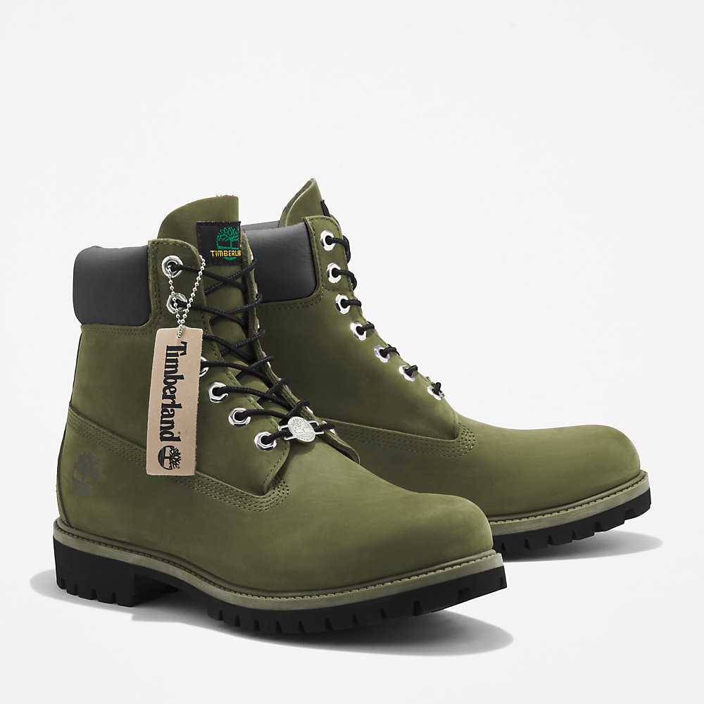 Dark Green Men's Timberland Premium® 6 Inch Waterproof Boots | Israel-2608745