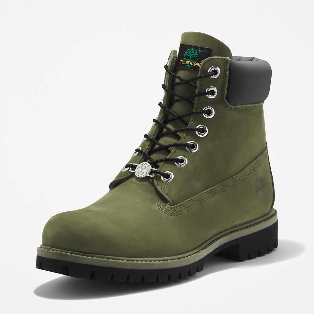 Dark Green Men's Timberland Premium® 6 Inch Waterproof Boots | Israel-2608745