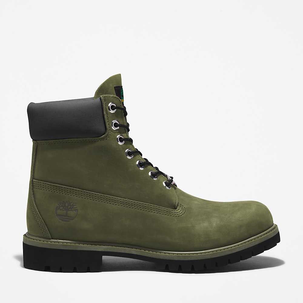 Dark Green Men\'s Timberland Premium® 6 Inch Waterproof Boots | Israel-2608745