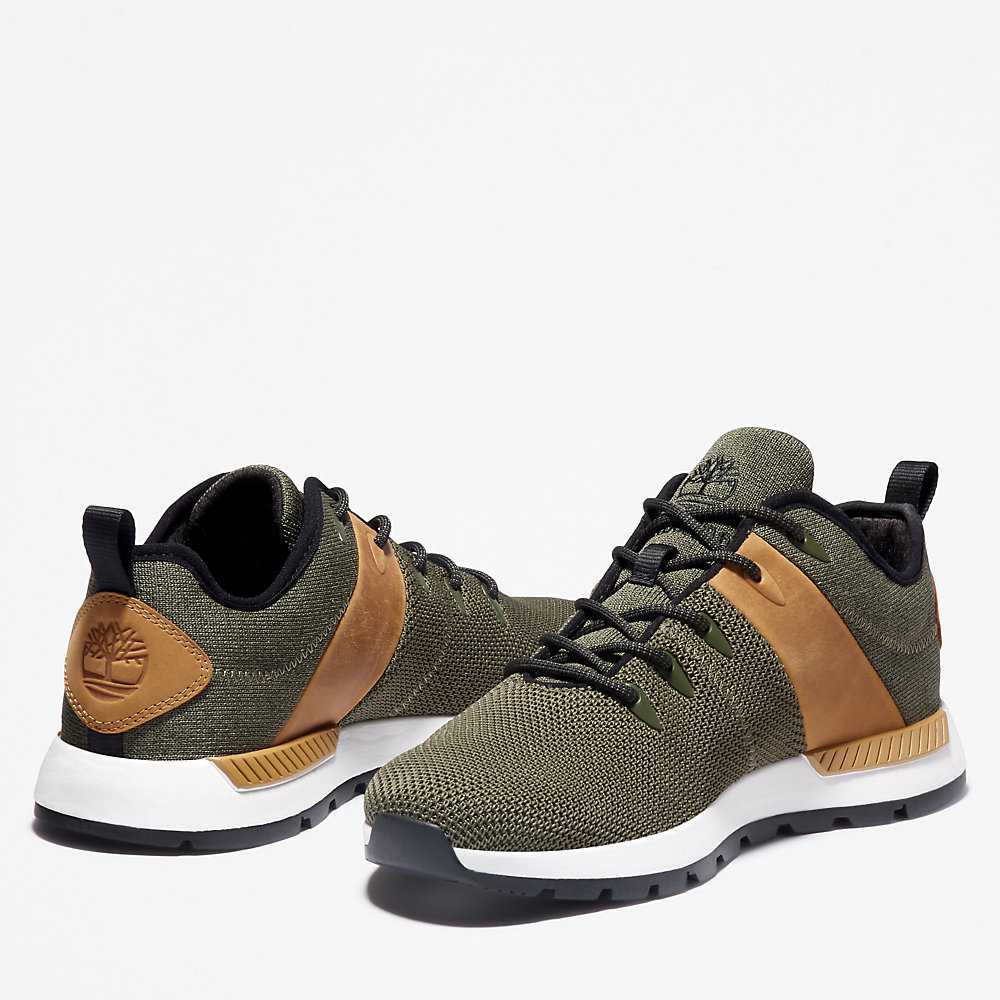 Dark Green Men's Timberland Sprint Trekker Sneakers | Israel-2371856