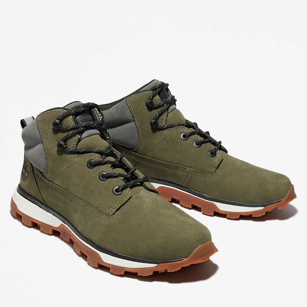 Dark Green Men's Timberland Treeline Chukka Boots | Israel-5871920