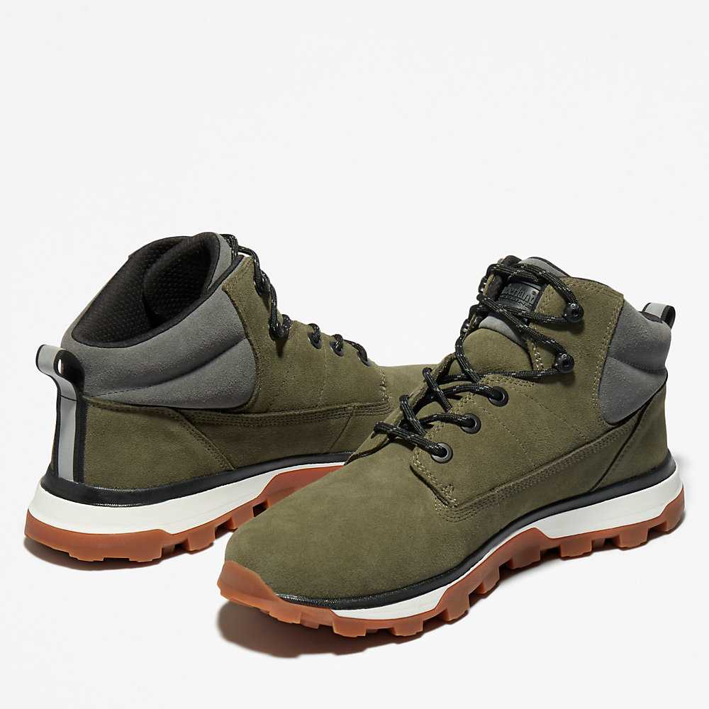 Dark Green Men's Timberland Treeline Chukka Boots | Israel-5871920