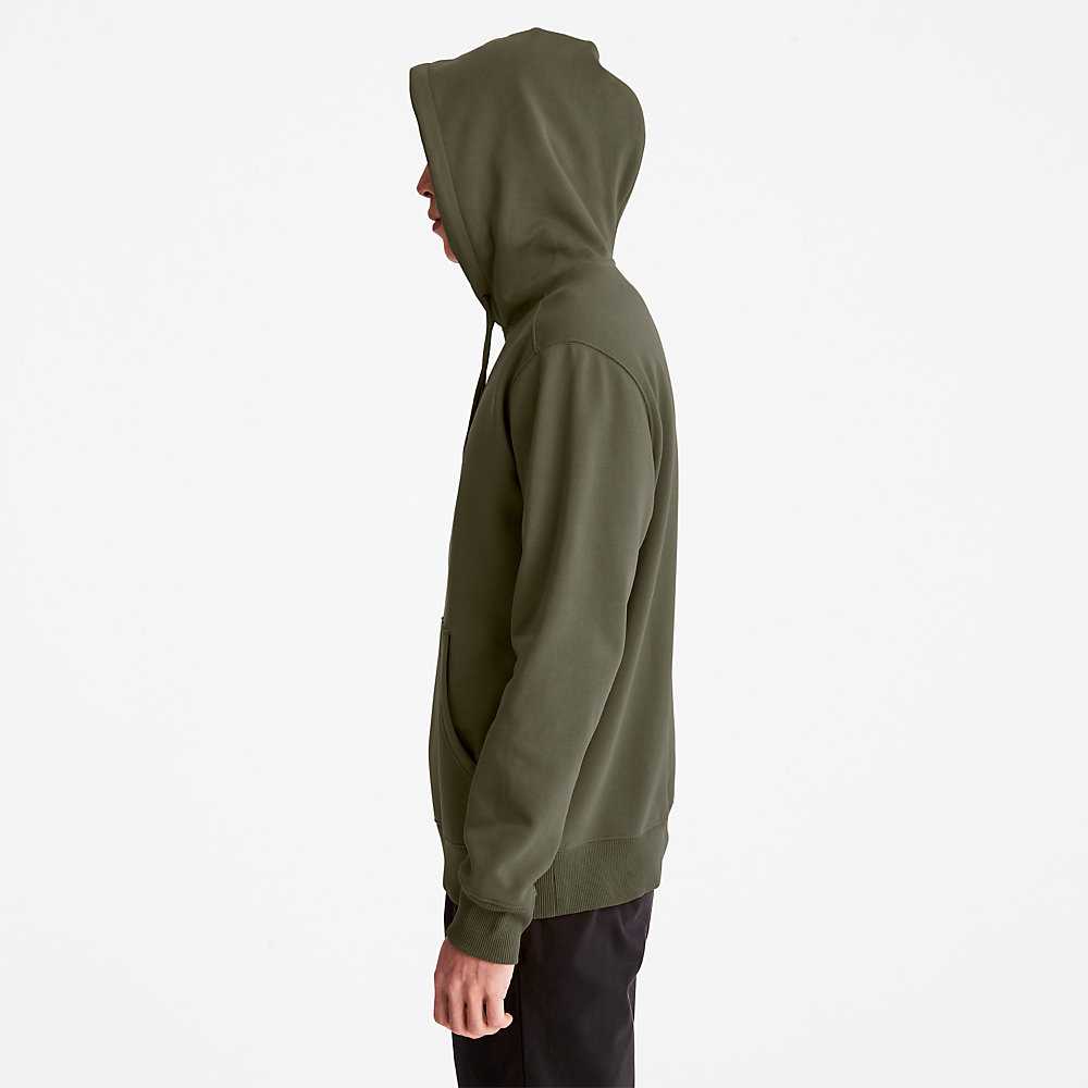 Dark Green Men's Timberland ree-Logo Hoodie | Israel-6874315