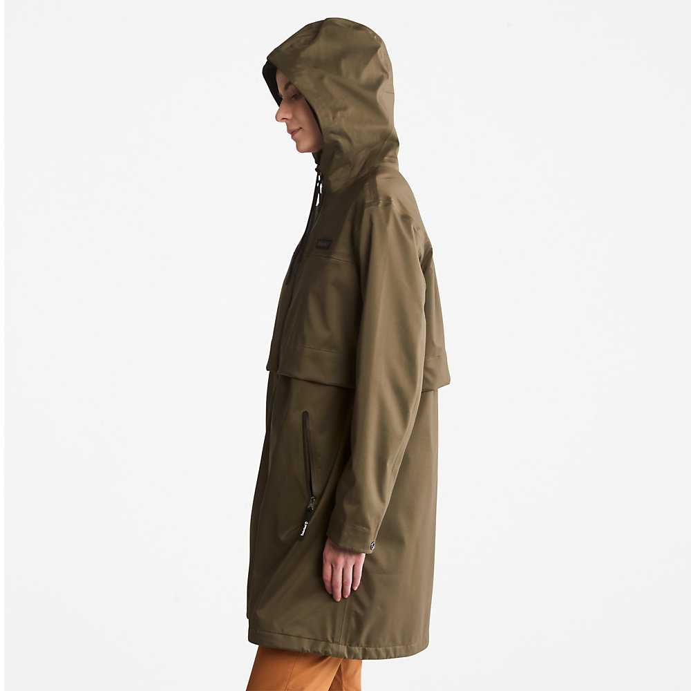 Dark Green Women's Timberland Waterproof Parka Jackets | Israel-4016857