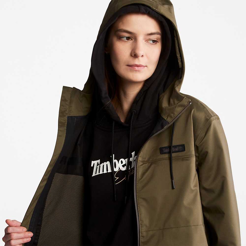 Dark Green Women's Timberland Waterproof Parka Jackets | Israel-4016857