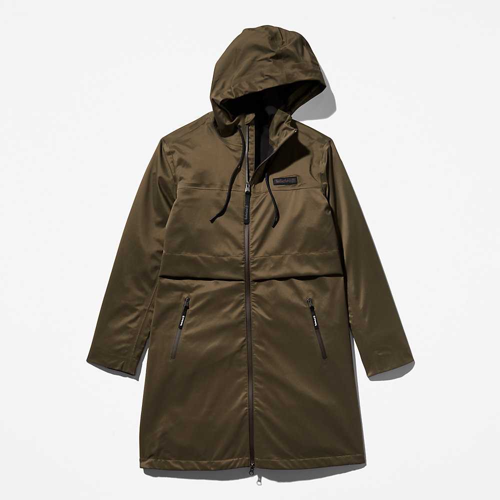 Dark Green Women's Timberland Waterproof Parka Jackets | Israel-4016857