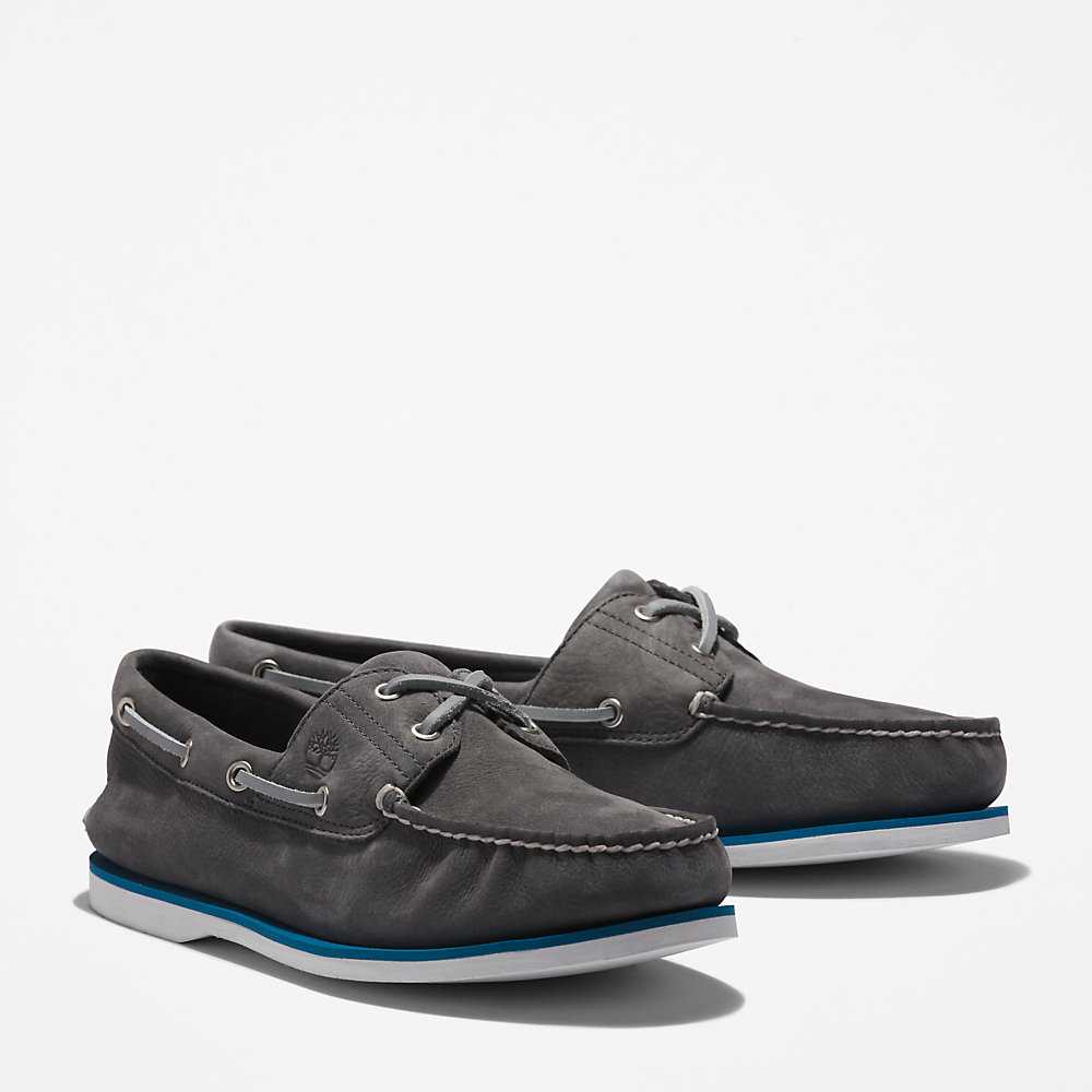 Dark Grey Men's Timberland 2-Eye Classic Boat Shoes | Israel-5216904