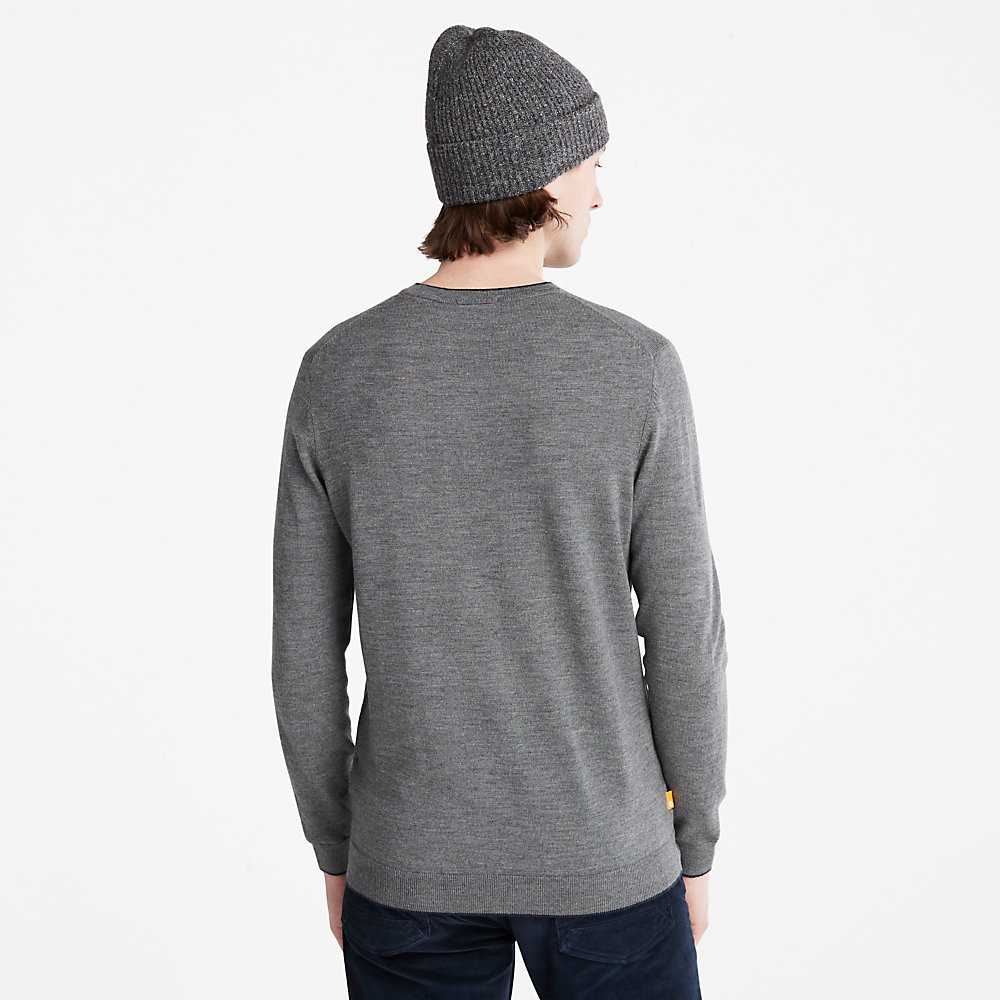 Dark Grey Men's Timberland Nissitissit River Sweaters | Israel-2145389