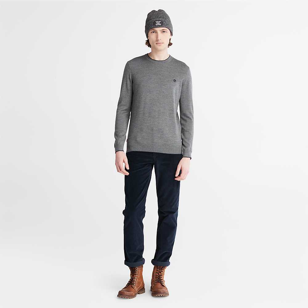 Dark Grey Men's Timberland Nissitissit River Sweaters | Israel-2145389