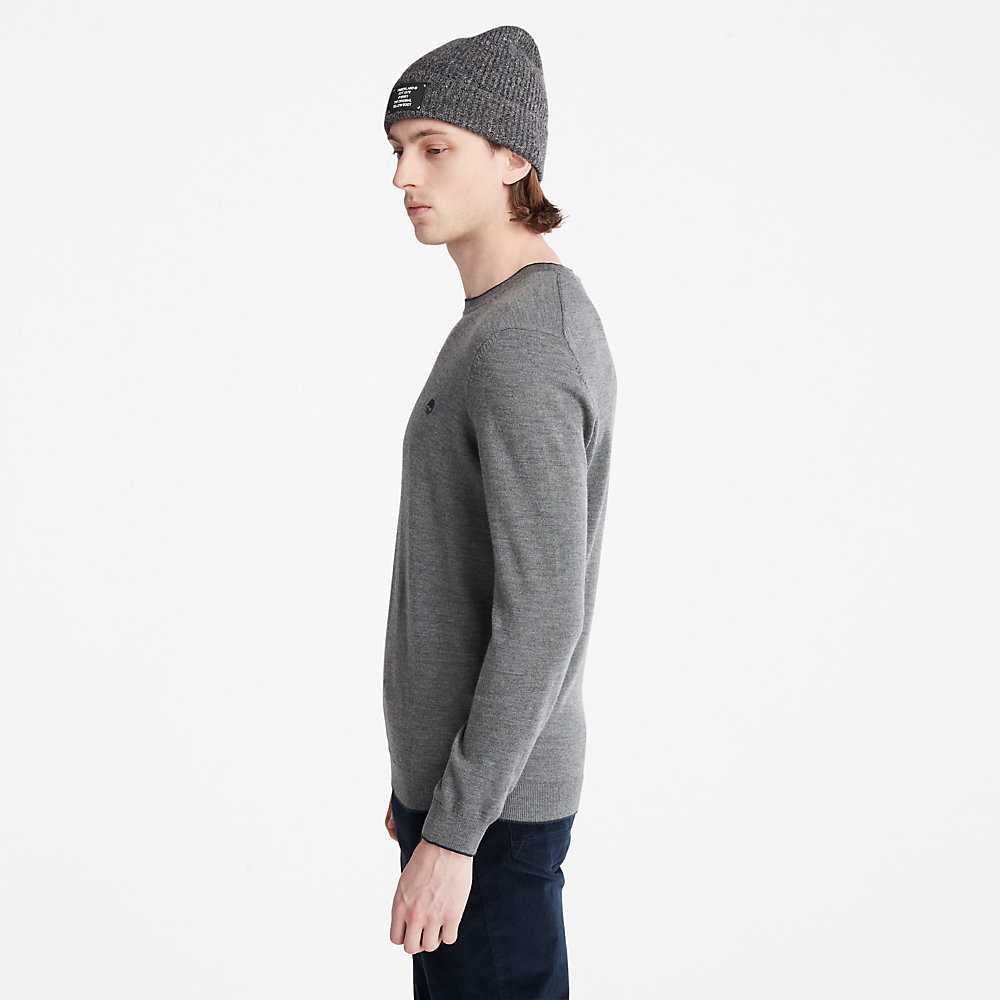 Dark Grey Men's Timberland Nissitissit River Sweaters | Israel-2145389