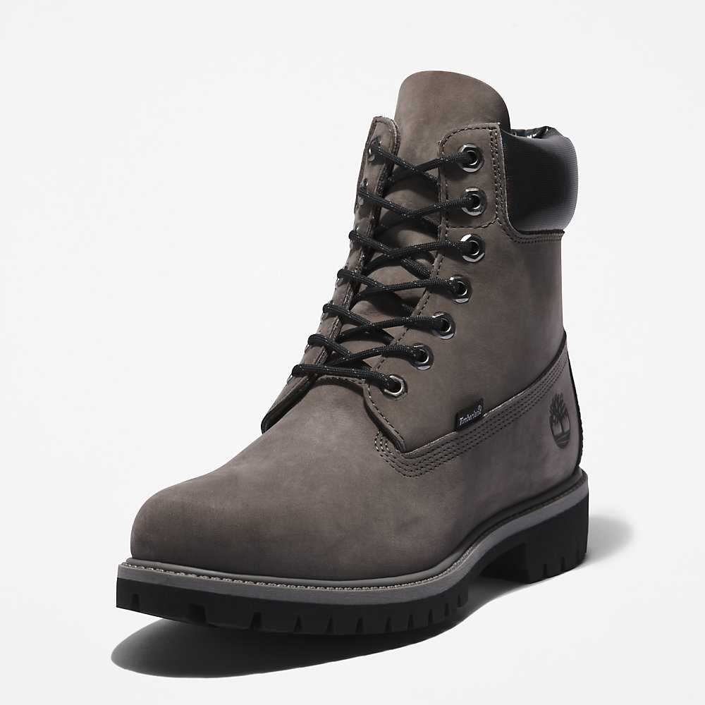 Dark Grey Men's Timberland Premium® 6 Inch Waterproof Boots | Israel-7529830