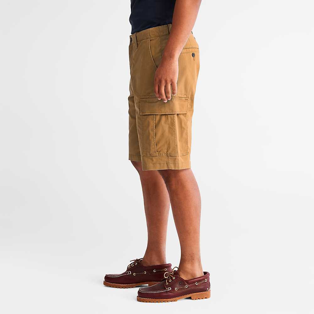 Dark Yellow Men's Timberland Cargo Cargo Shorts | Israel-9026841