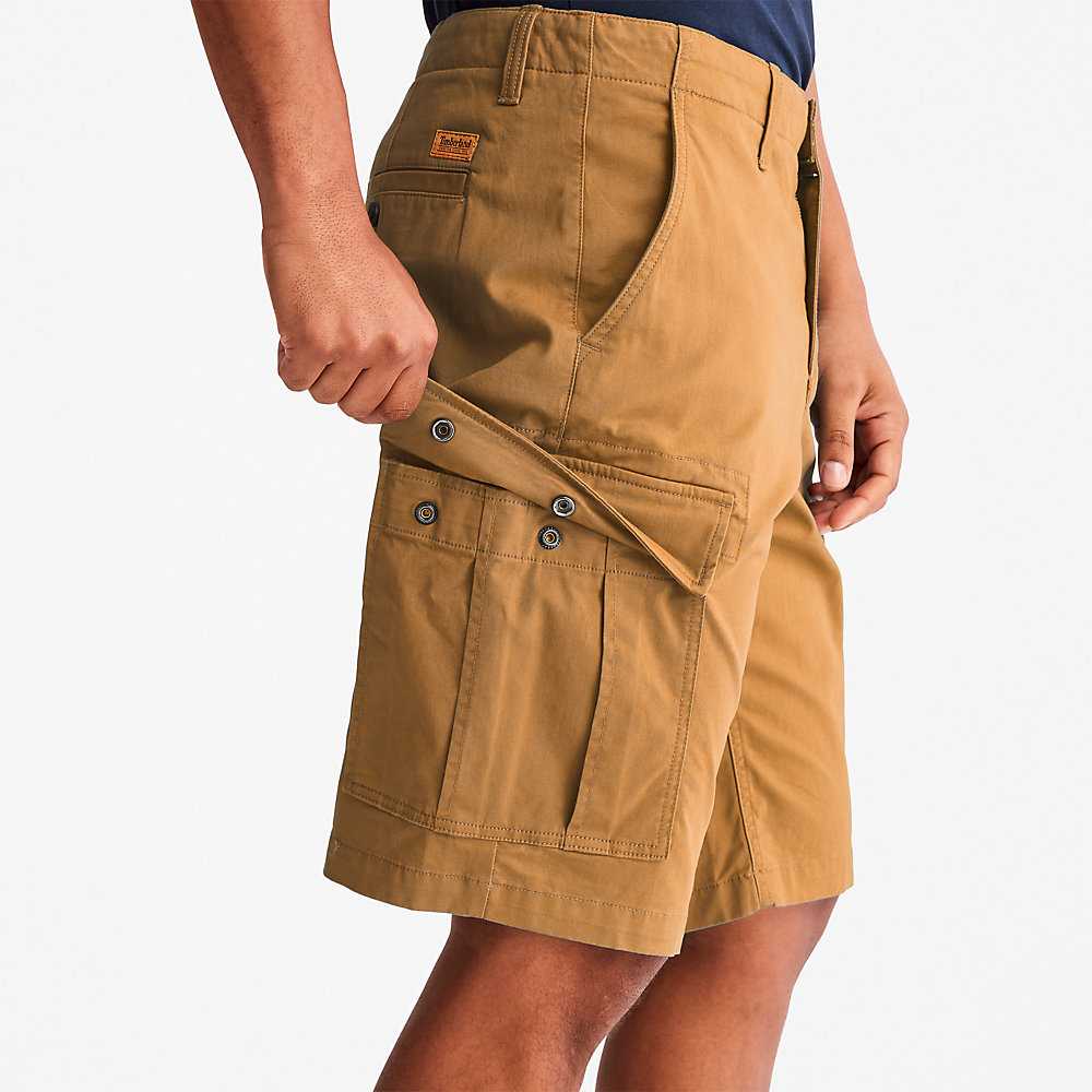 Dark Yellow Men's Timberland Cargo Cargo Shorts | Israel-9026841