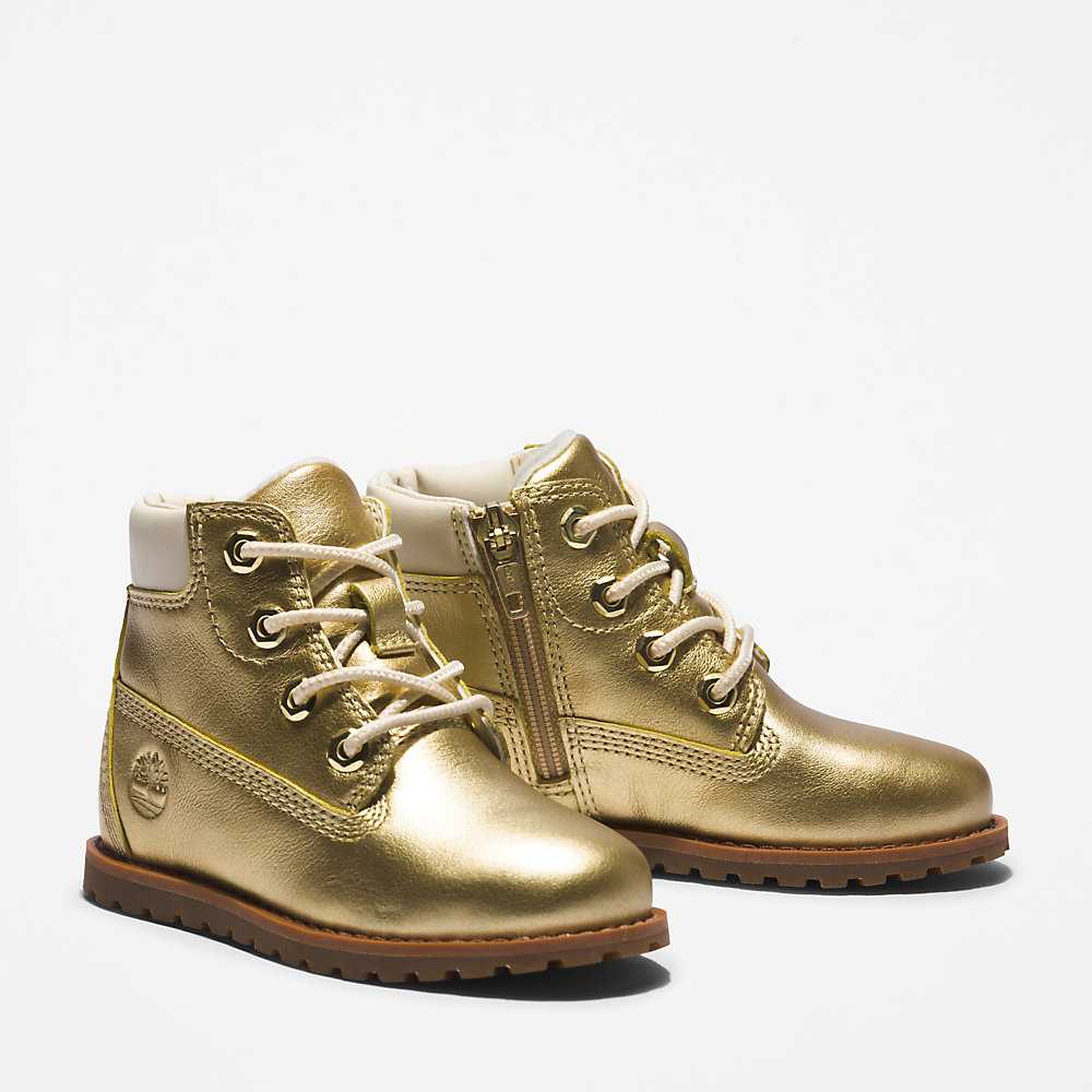 Gold Kids' Timberland Pokey Pine Waterproof Boots | Israel-4219643