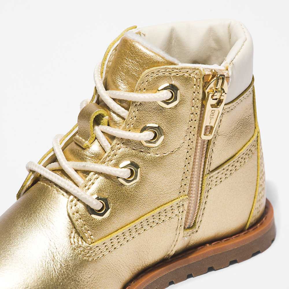 Gold Kids' Timberland Pokey Pine Waterproof Boots | Israel-4219643