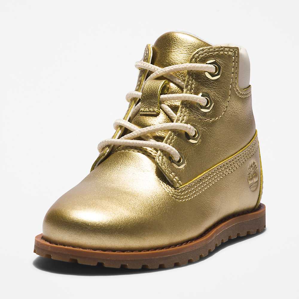 Gold Kids' Timberland Pokey Pine Waterproof Boots | Israel-4219643