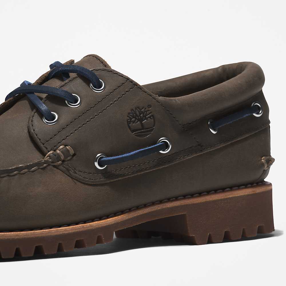 Green Men's Timberland 3-Eye Lug Boat Shoes | Israel-5394076