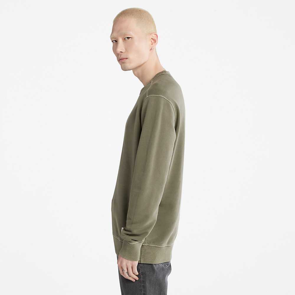 Green Men's Timberland Crewneck Sweatshirt | Israel-4598312