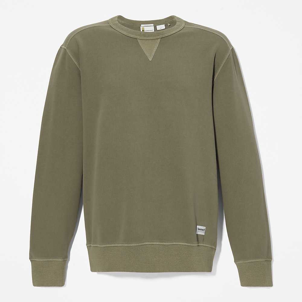 Green Men's Timberland Crewneck Sweatshirt | Israel-4598312