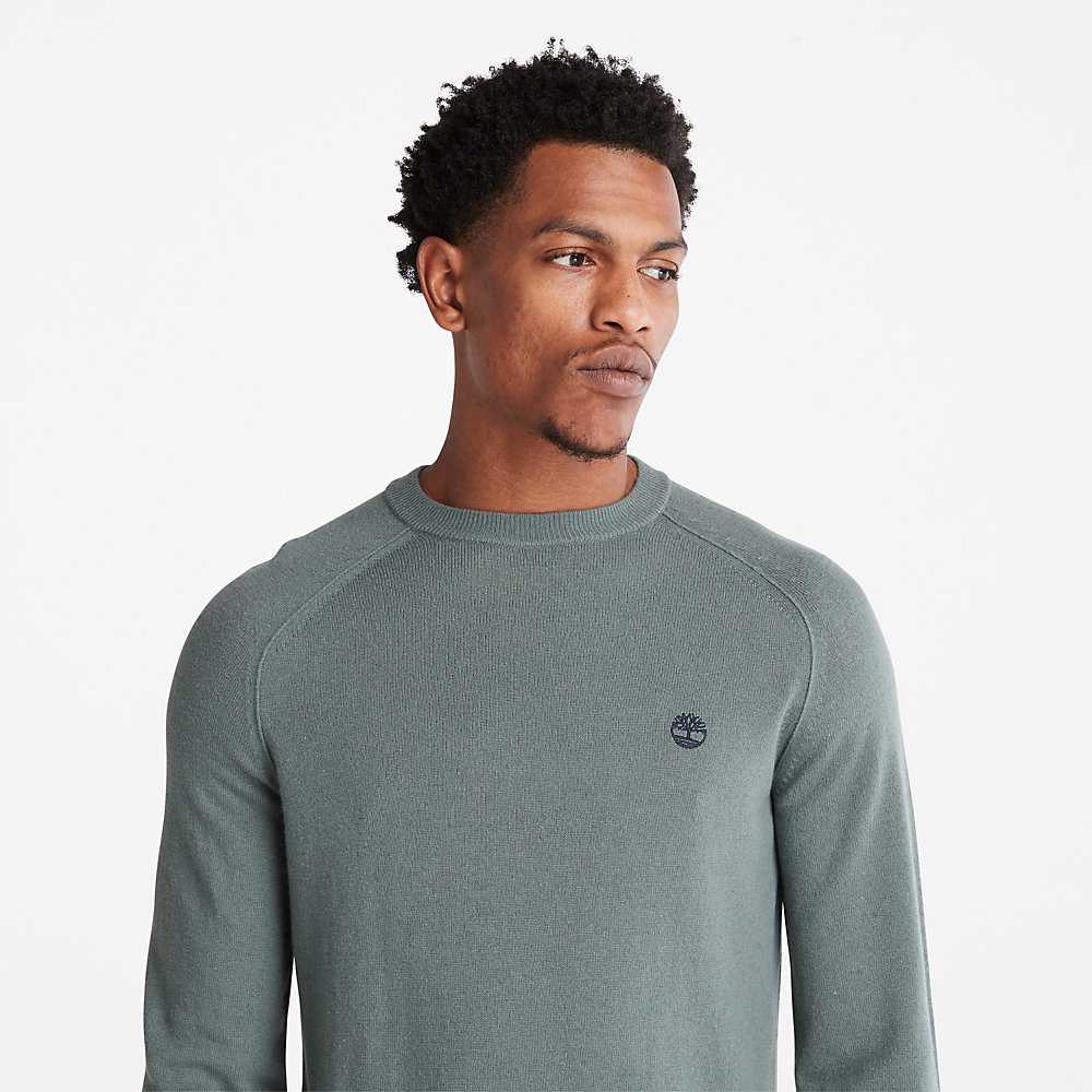 Green Men's Timberland Crewneck Sweatshirt | Israel-9275416