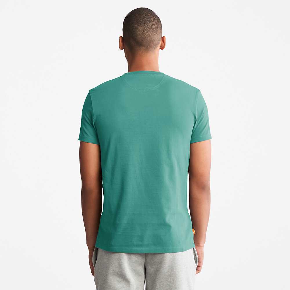 Green Men's Timberland Dunstan River T Shirts | Israel-1078296