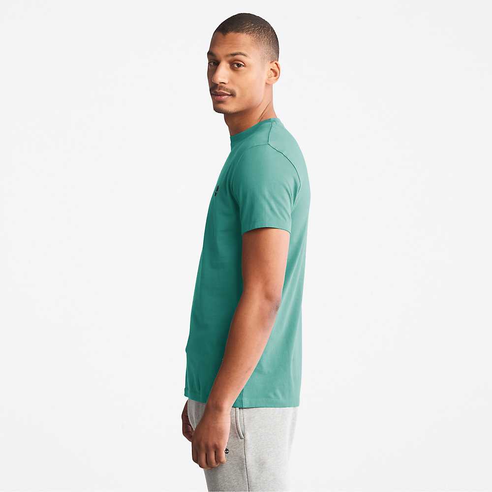 Green Men's Timberland Dunstan River T Shirts | Israel-1078296