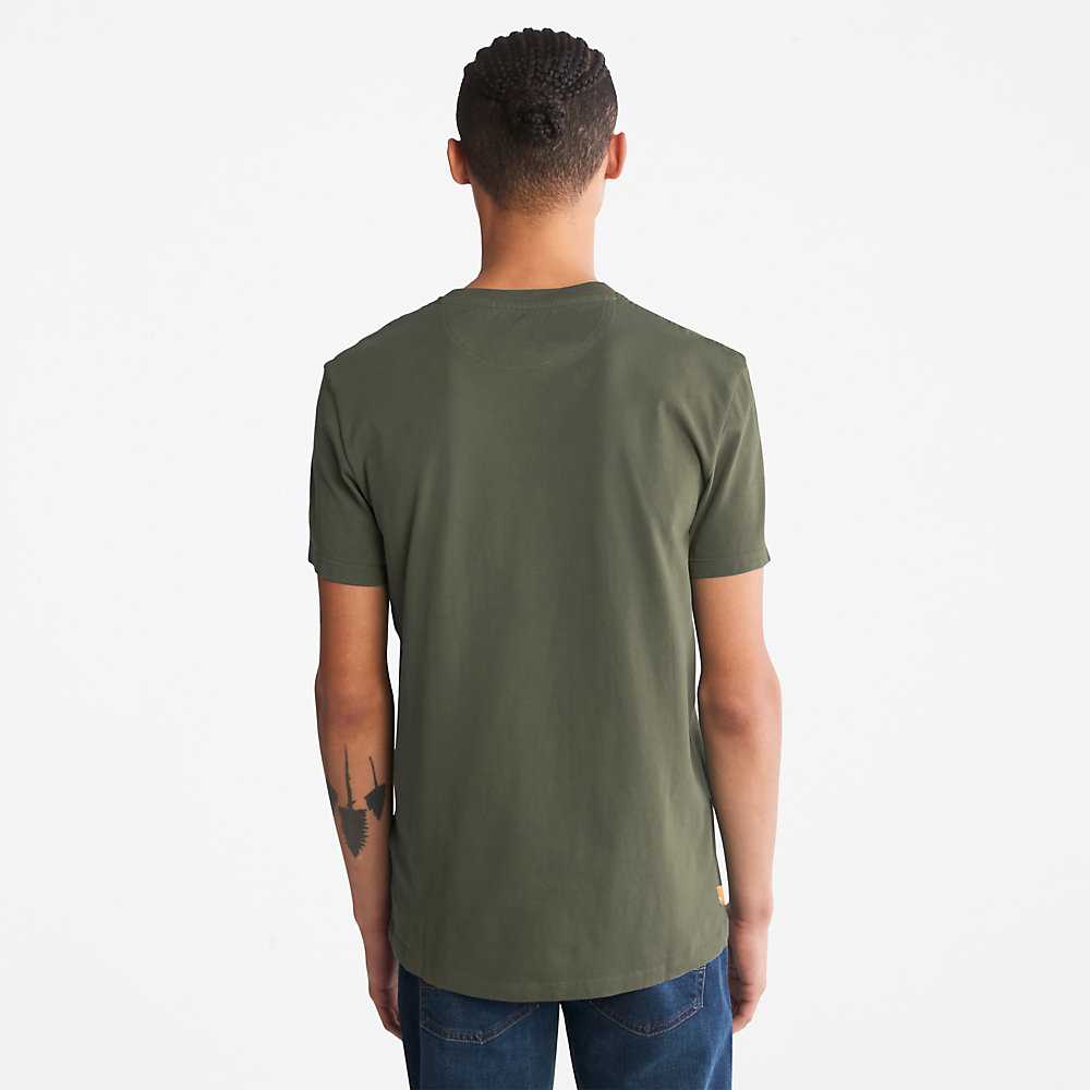 Green Men's Timberland Dunstan River T Shirts | Israel-8206957