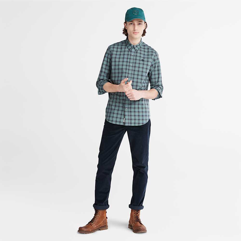 Green Men's Timberland Eastham Check Shirt | Israel-9028164