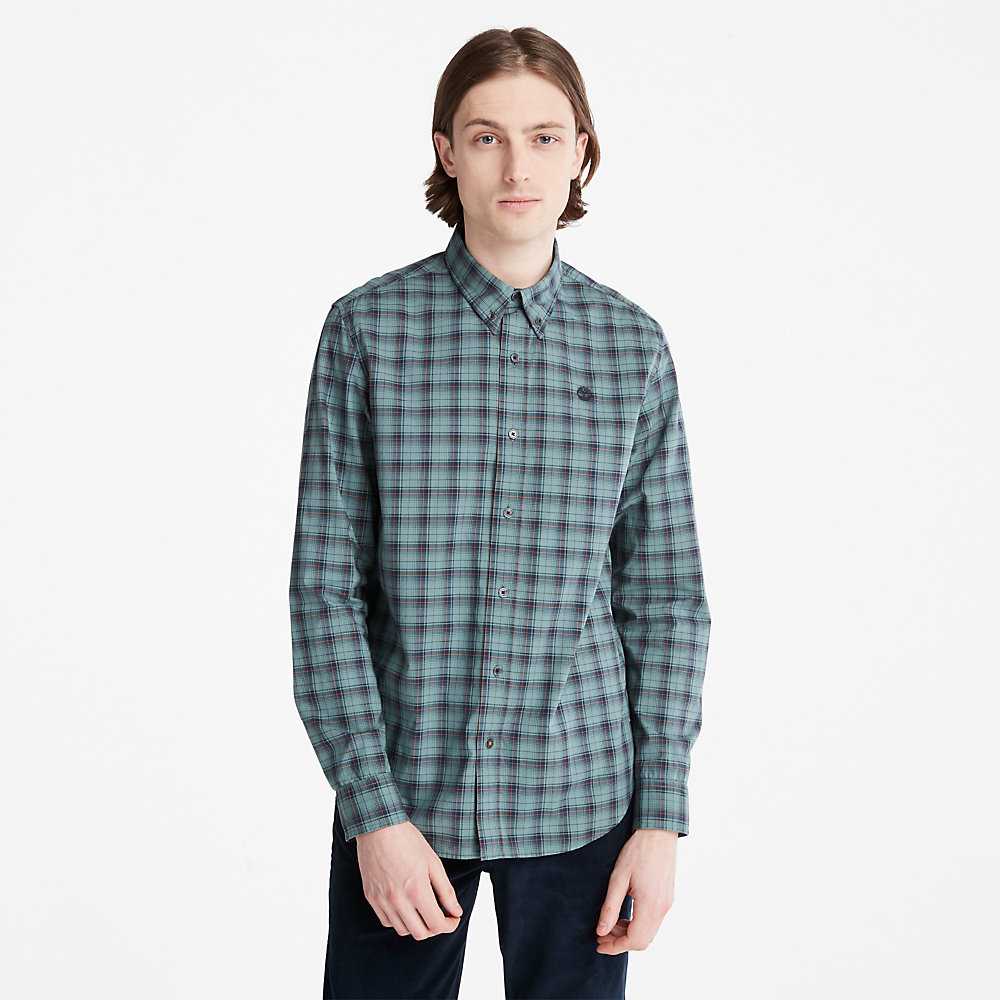 Green Men\'s Timberland Eastham Check Shirt | Israel-9028164