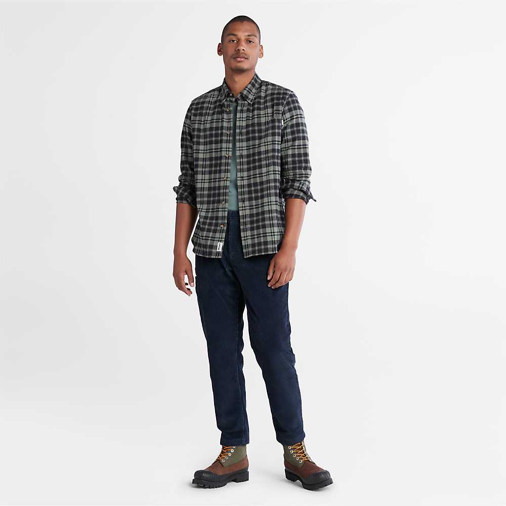 Green Men's Timberland Flannel Check Shirt | Israel-8746932