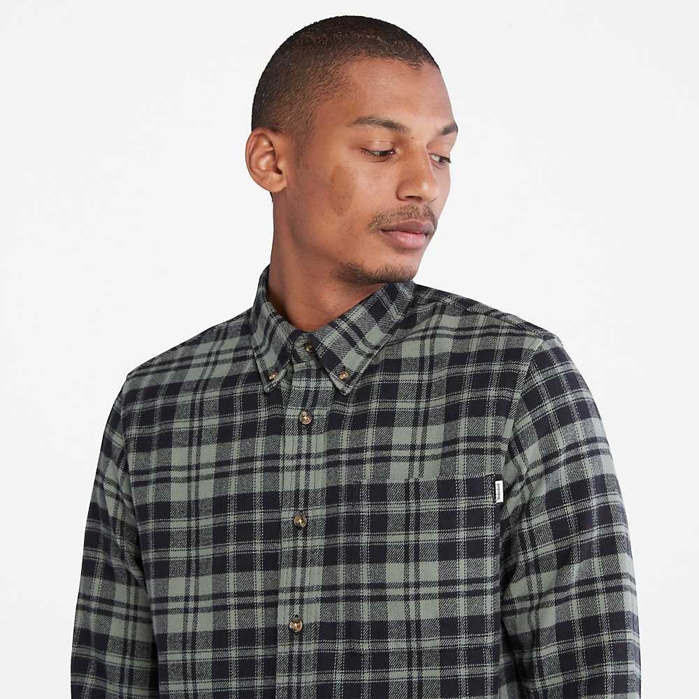 Green Men's Timberland Flannel Check Shirt | Israel-8746932