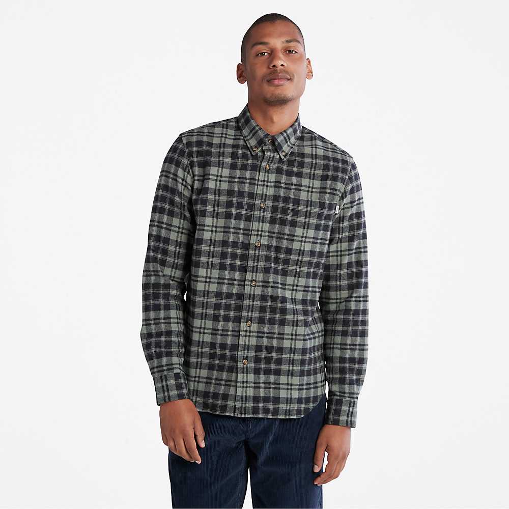 Green Men\'s Timberland Flannel Check Shirt | Israel-8746932