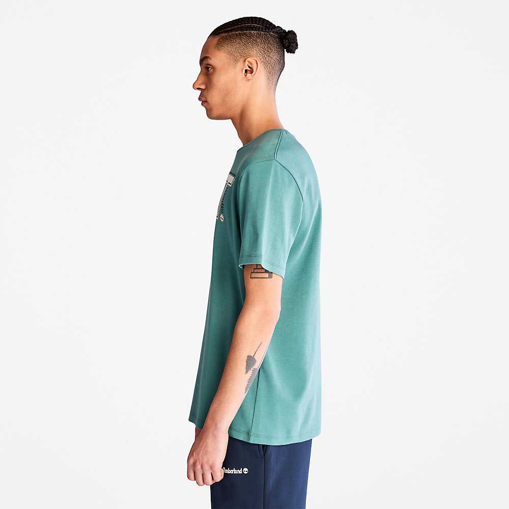 Green Men's Timberland Interlock TimberFresh™ T Shirts | Israel-5378246