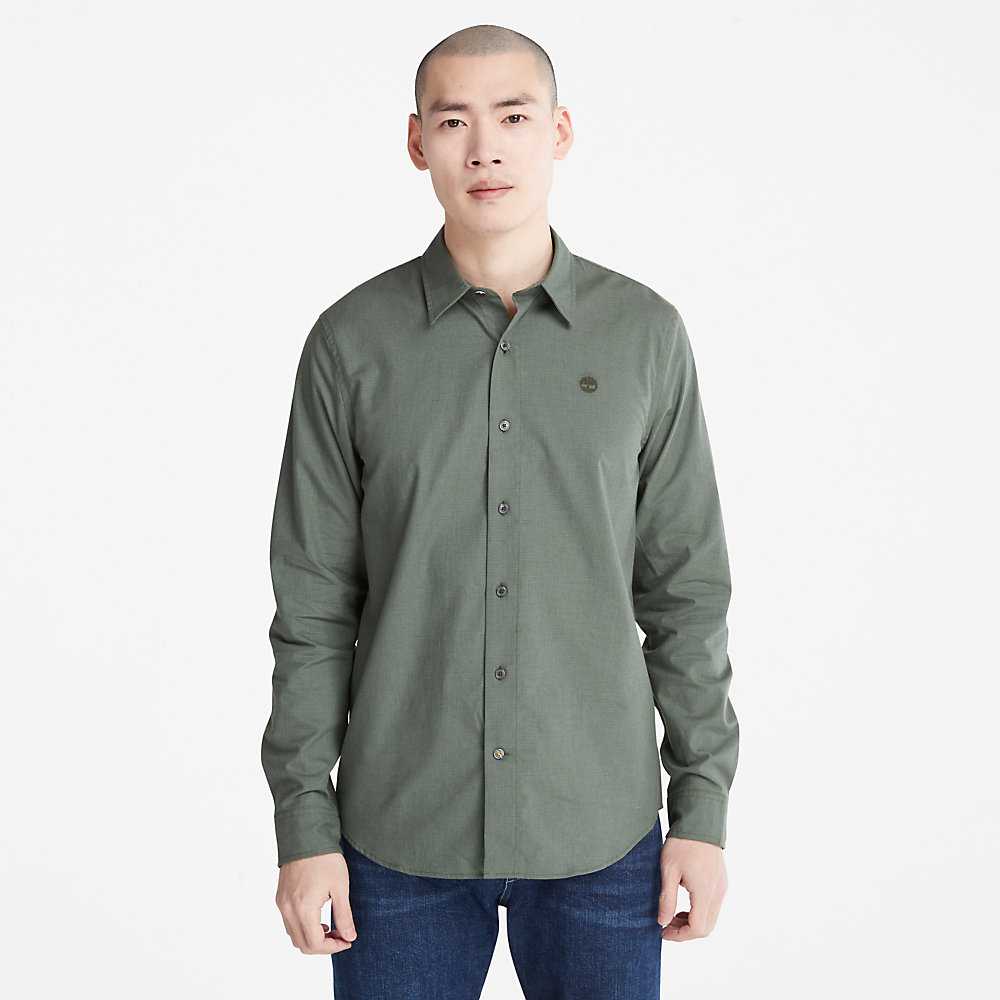 Green Men\'s Timberland Lightweight Flannel Shirts | Israel-7428305