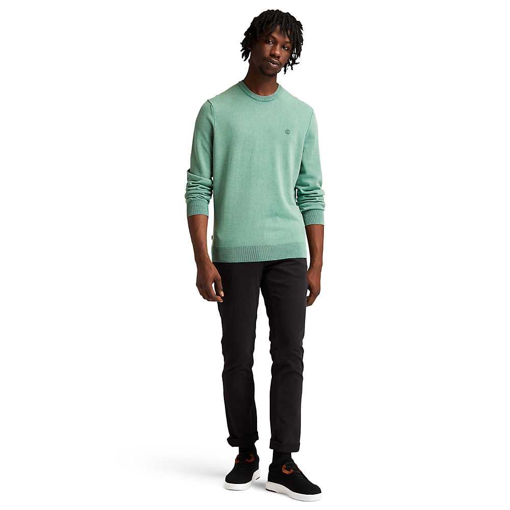 Green Men's Timberland Lightweight Washed Sweatshirt | Israel-5372641