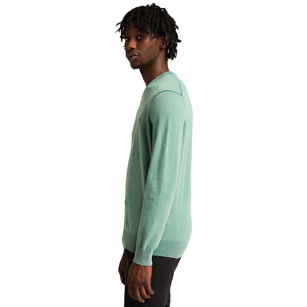 Green Men's Timberland Lightweight Washed Sweatshirt | Israel-5372641